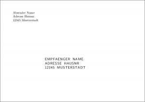 Briefumschlag Drucken Mit Latex Latex 2017 Bejonet