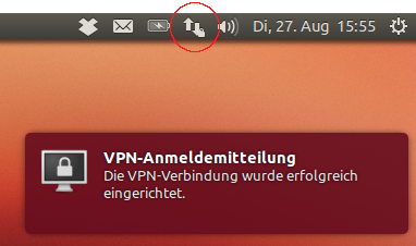 VPN-Verbindung hergestellt